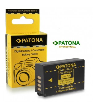 Acumulator Nikon EN-EL20, 1 J1,  cu Infochip, compatibil marca Patona,