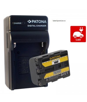 Sony NP-FM50, NP-QM51, FM70, FM90, DMC-R1, acumulator + încărcător compatibil marca Patona,